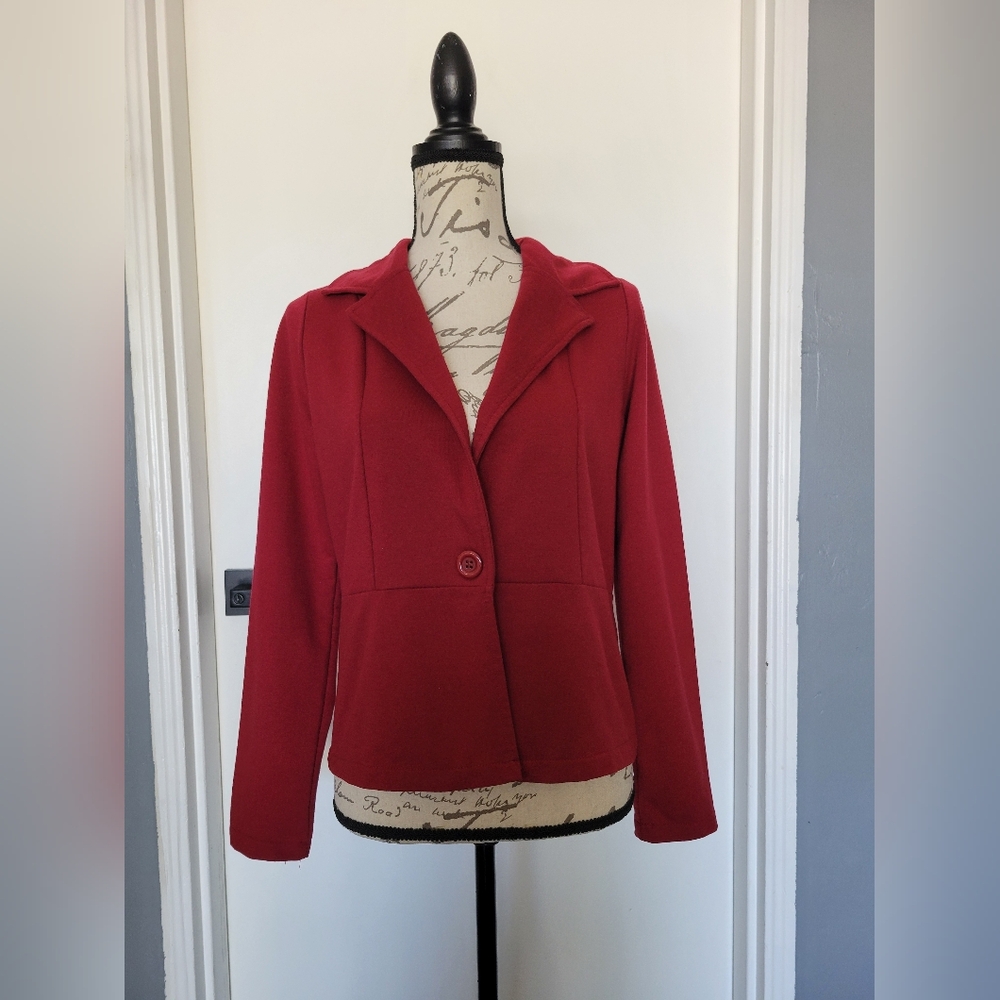 Active Designed In Los Angeles Burgundy Red Lace Detail Casual Blazer M